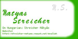 matyas streicher business card